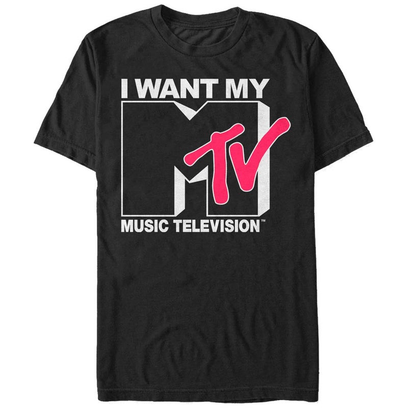 MTV Men's Want Logo T-Shirt, Black, Medium - Image 2